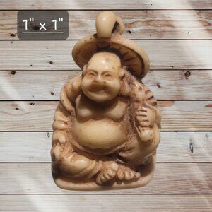 Mini Resin Happy BUDDHA Figurine - Distressed Look